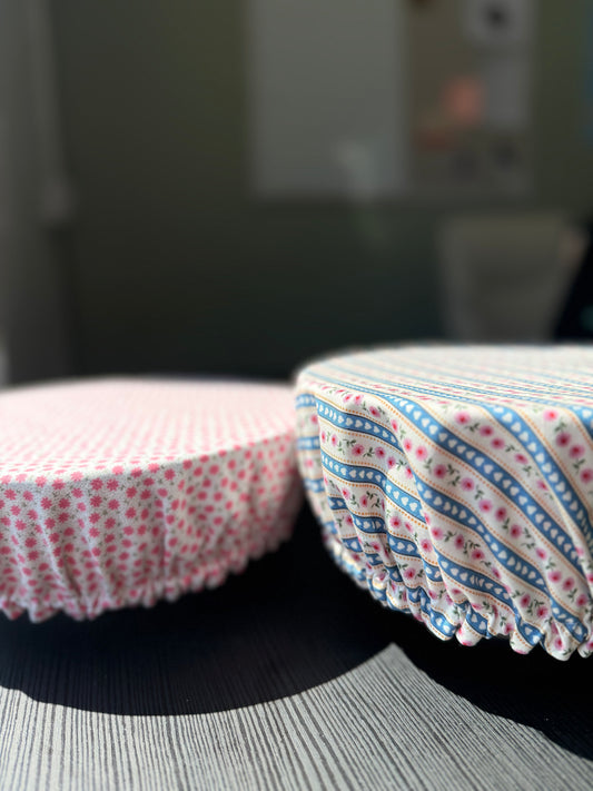 Sweet Stripe + Ditsy Floral Reversible Bowl Cover