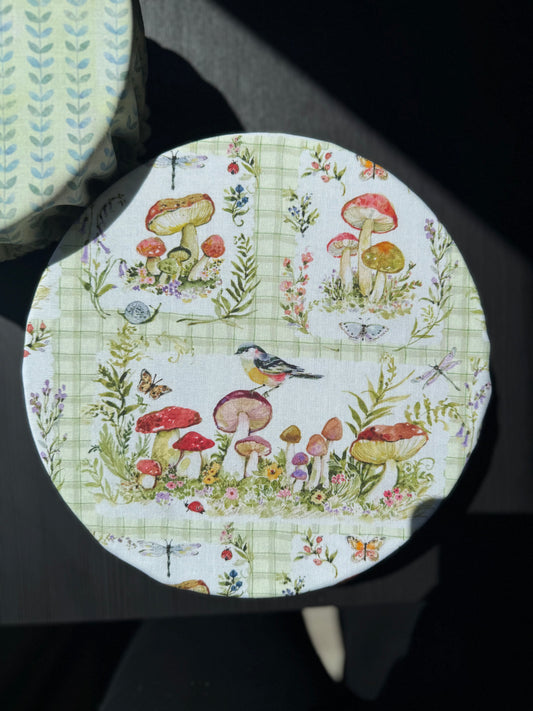 Fresh Picked Mushroom Reversible Bowl Cover