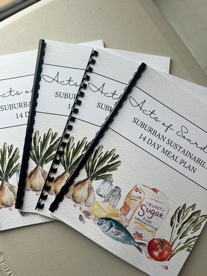 Suburban Sustainability *PRINTED* 14 Day Meal Plan (With Free Digital Download)