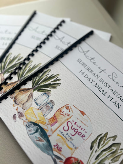 Suburban Sustainability *PRINTED* 14 Day Meal Plan (With Free Digital Download)