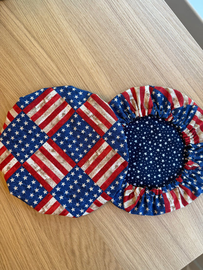 Americana Vintage Flags Bowl Cover | Reversible Sourdough Cover