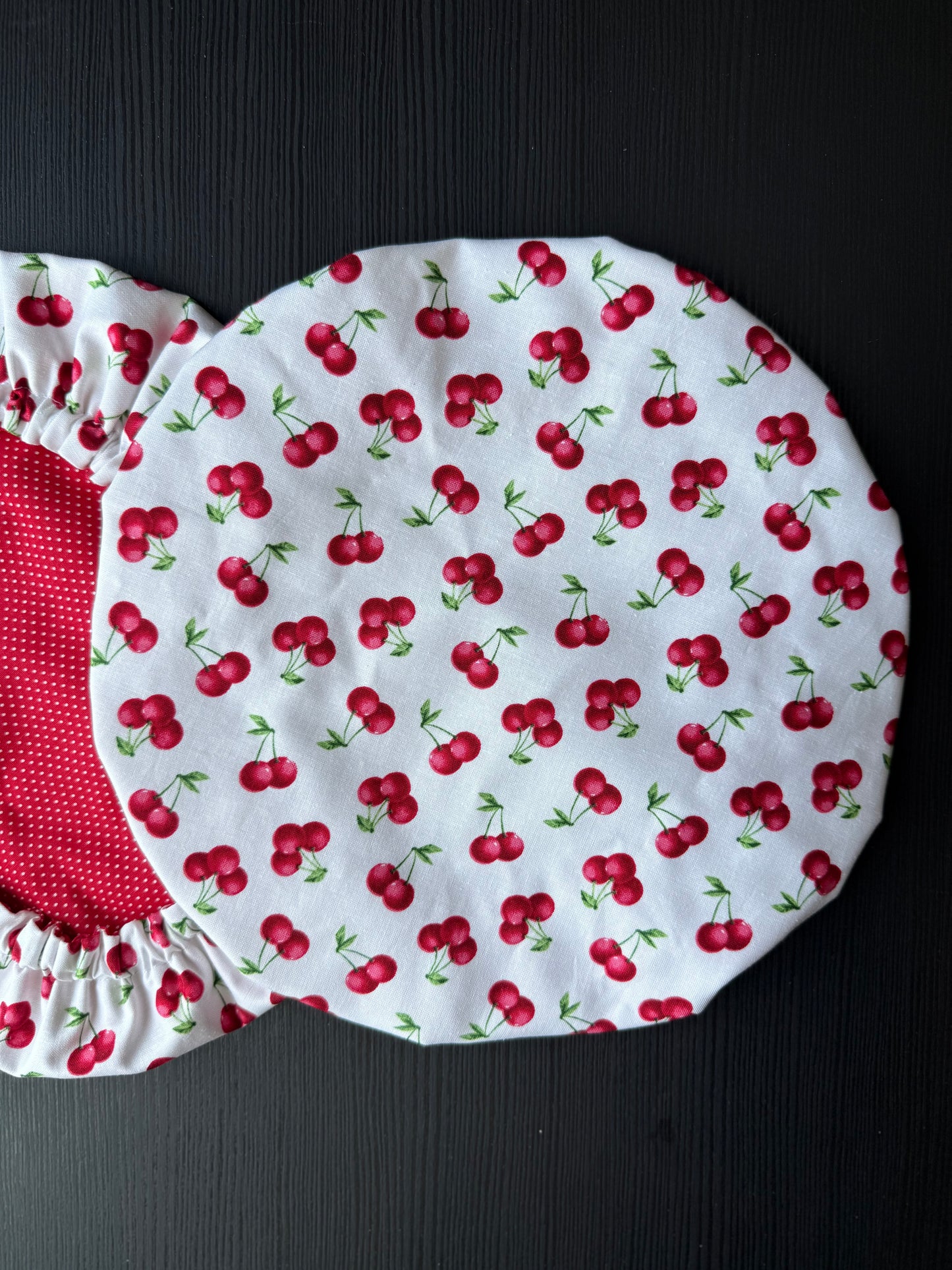 Cherry & Polka Dot Reversible Bowl Cover