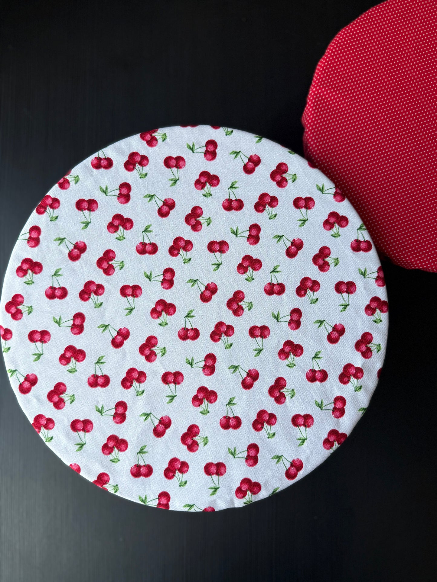 Cherry & Polka Dot Reversible Bowl Cover