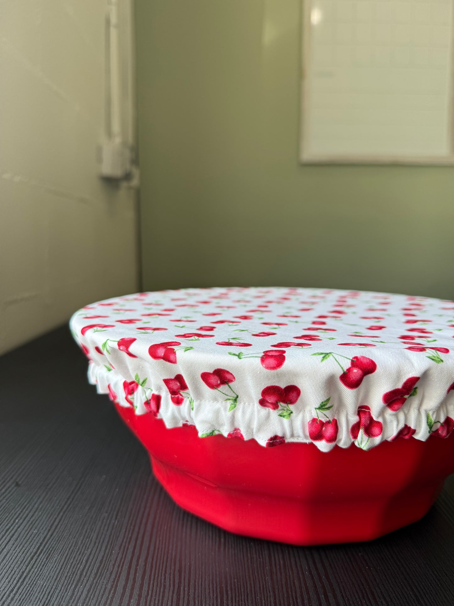 Cherry & Polka Dot Reversible Bowl Cover
