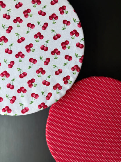 Cherry & Polka Dot Reversible Bowl Cover
