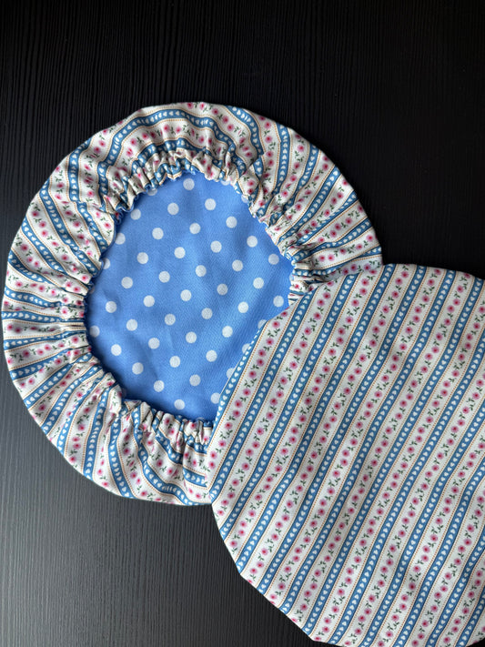 Sweet Stripe Floral + Polka Dots Reversible Bowl Cover