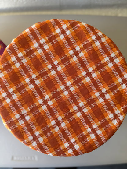 Reversible Bowl Cover – Autumn Plaid & Blooms