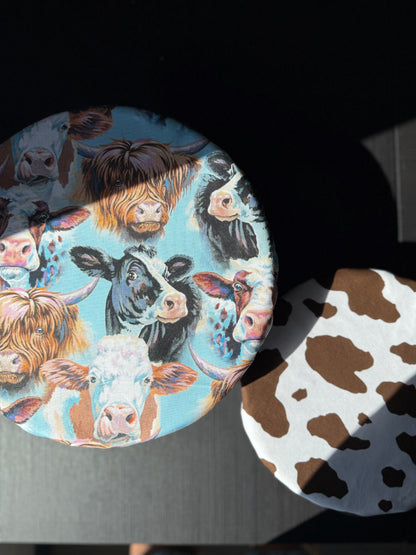 Reversible Cotton Bowl Cover - Cow Print
