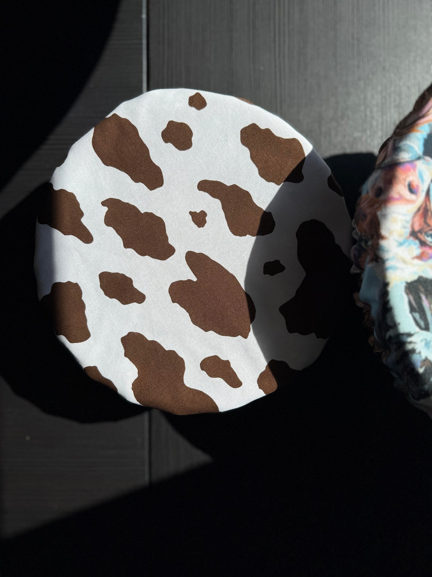 Reversible Cotton Bowl Cover - Cow Print