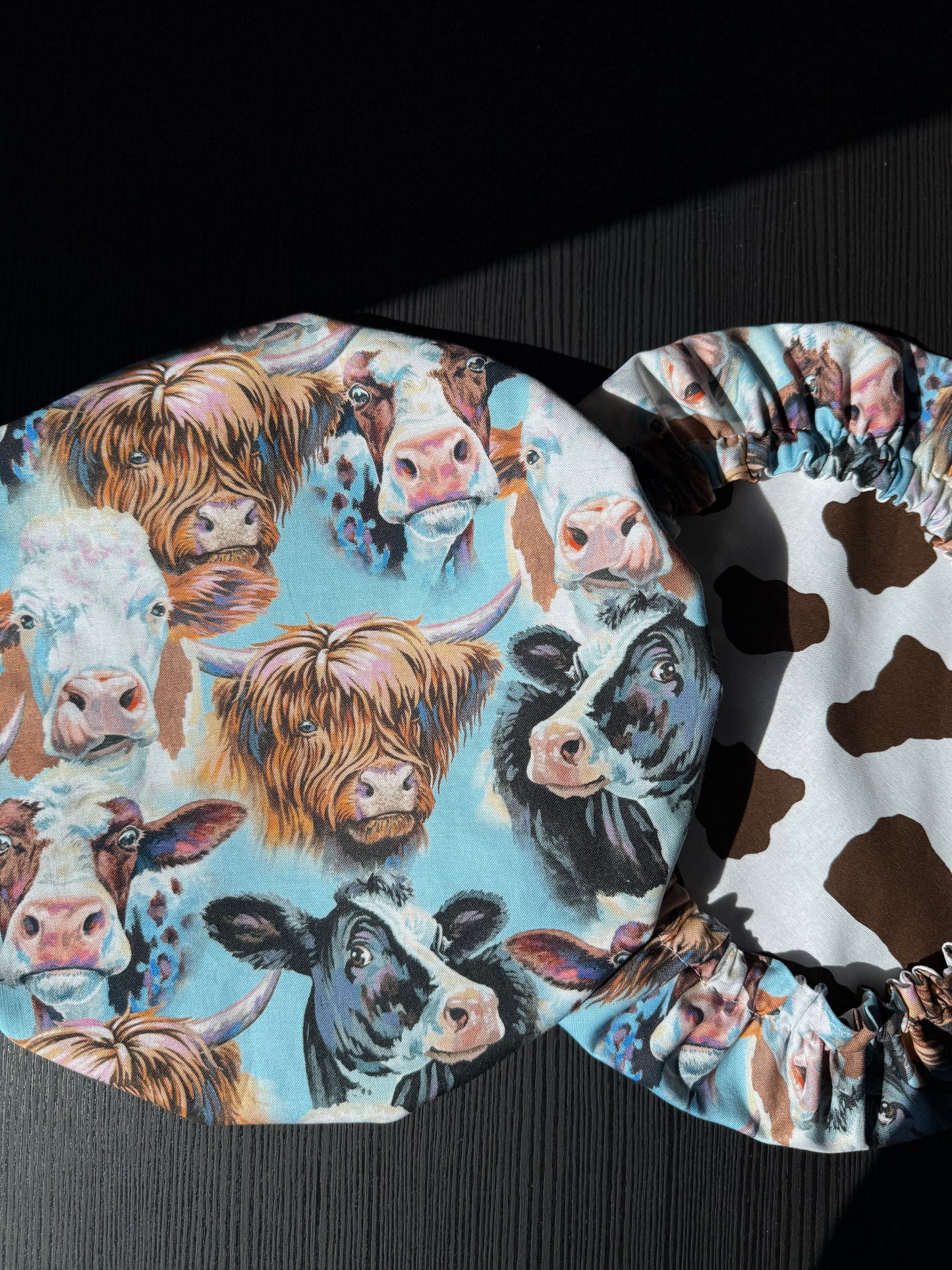 Reversible Cotton Bowl Cover - Cow Print