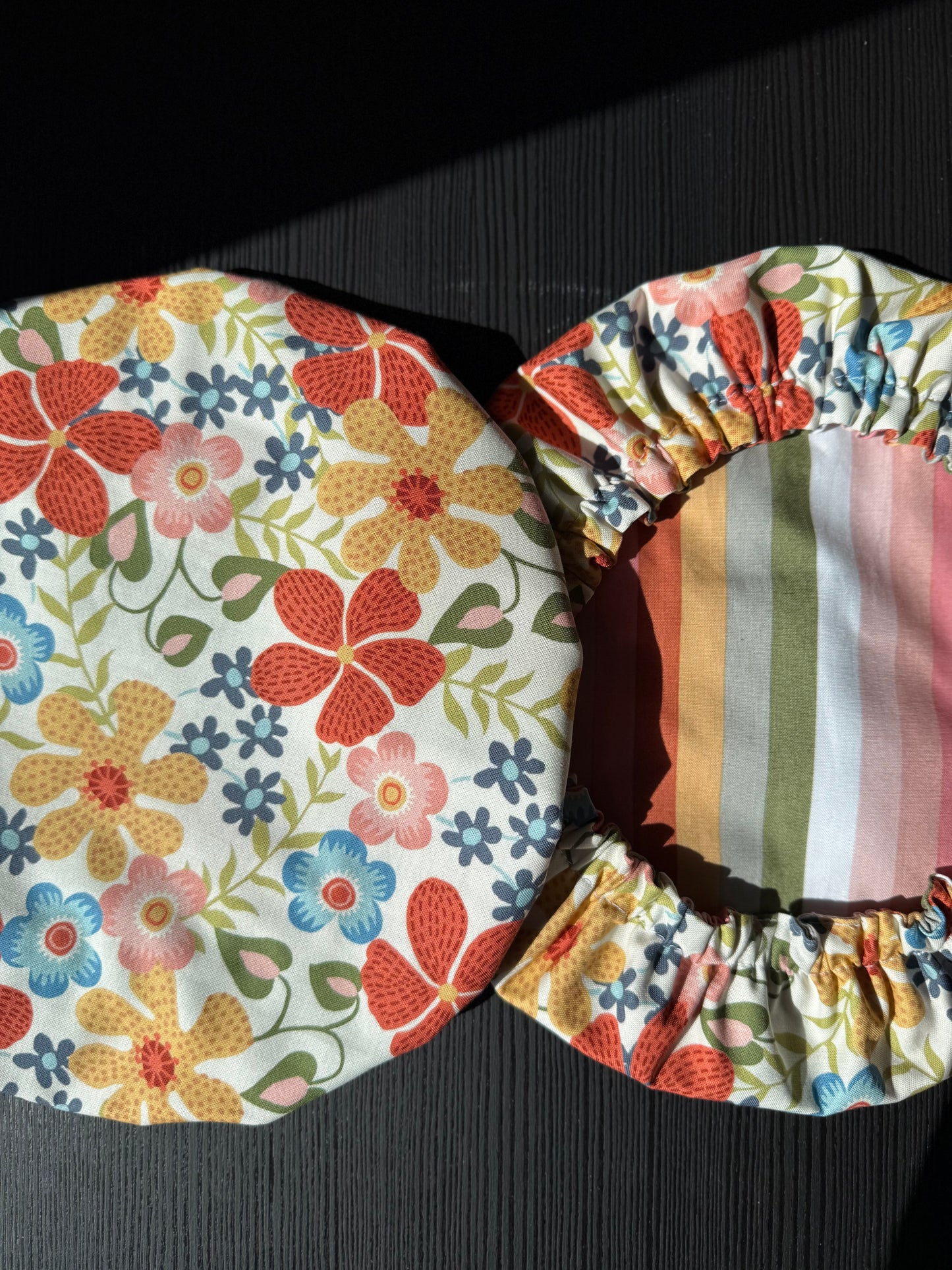 Reversible Cotton Bowl Cover – Flower Power