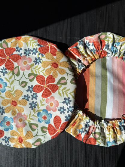 Reversible Cotton Bowl Cover – Flower Power