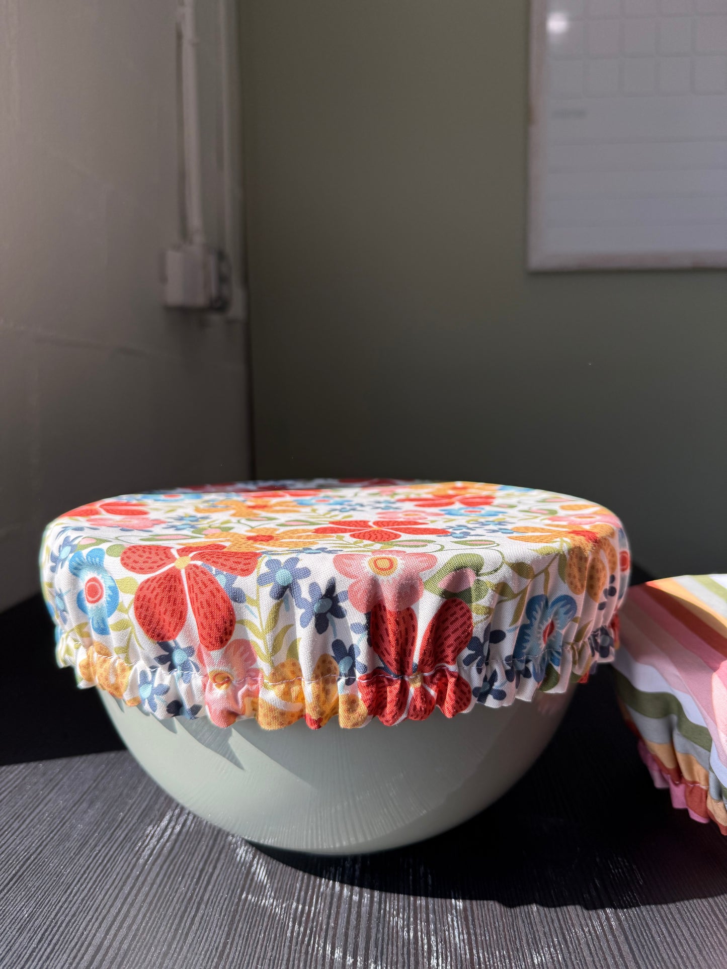 Reversible Cotton Bowl Cover – Flower Power