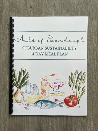 Suburban Sustainability *PRINTED* 14 Day Meal Plan (With Free Digital Download)