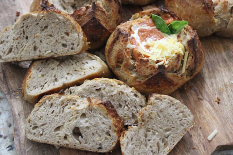 Cheesy Sourdough Bread Bowls