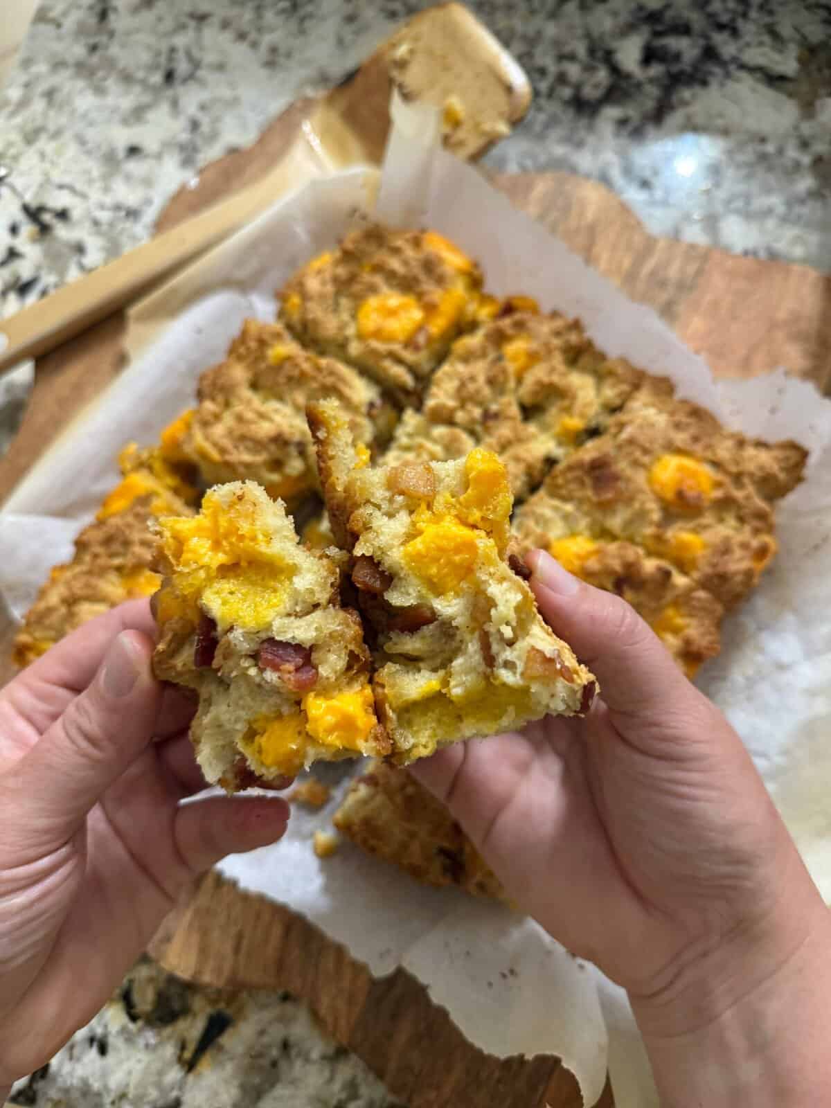 Bacon Cheddar Swim Biscuits